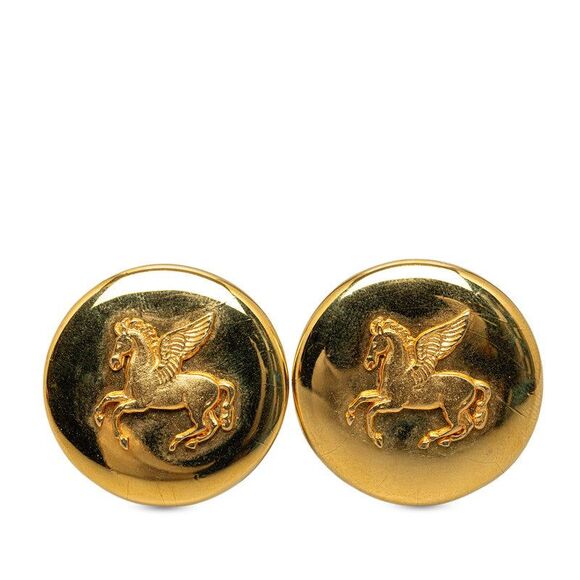 Hermes Pegasus Gold Plated Earrings - Picture 1 of 5